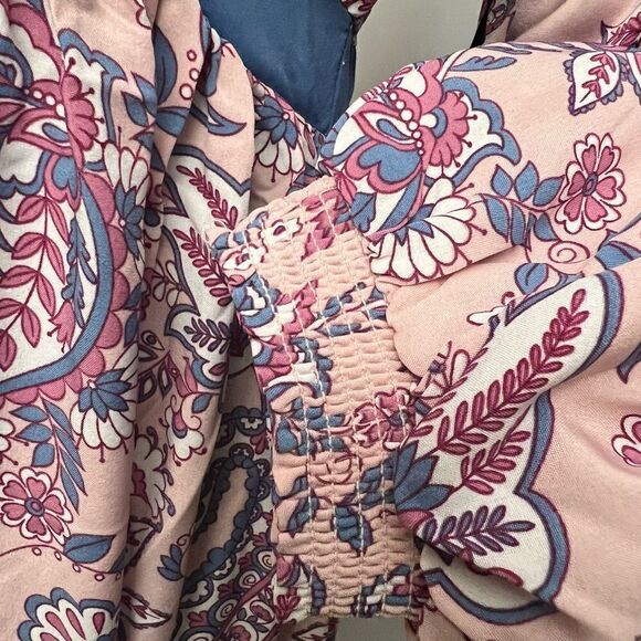 Unique Vintage Pink Paisley Print Dress - Picture 7 of 11